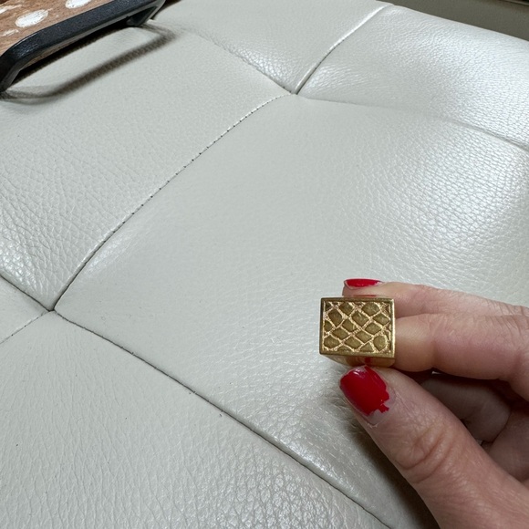 Celine Gold Toned Brass Flat “Animals” Embossed Signet Ring size 52 - Picture 8 of 10